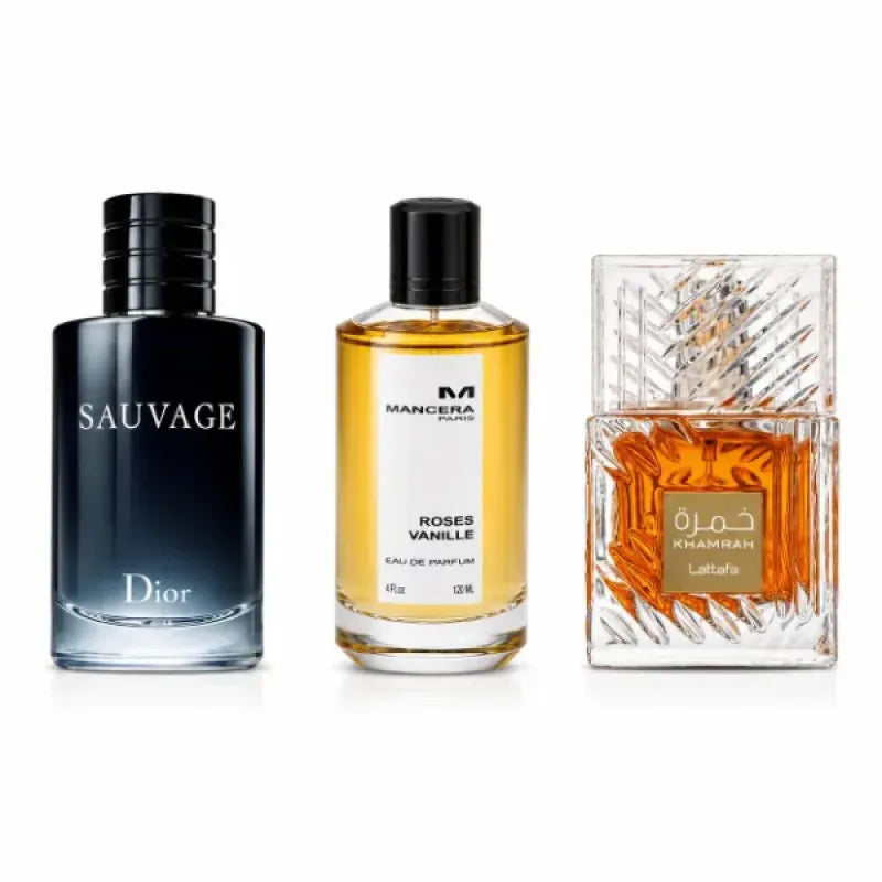 Khamrah + Mancera Roses Vanille + Sauvage